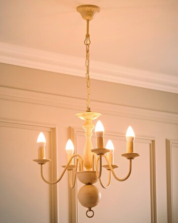 ValueLights Gothica Flemish Style 5 Way Ceiling Light Distressed White