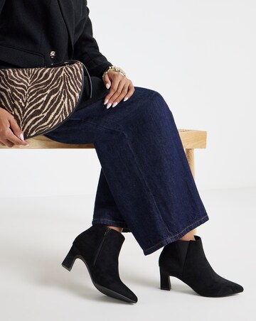 Katrina Block Heel Pointed Ankle Boots - Extra Wide Fit (EEE)