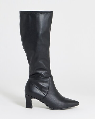 Shona Pointed Toe Knee High Sock Boots - Wide Fit (E) & Standard Calf