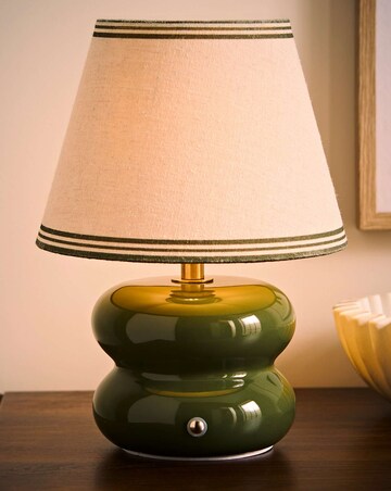ValueLights Gia Ceramic Stacked Rechargeable Table Lamp