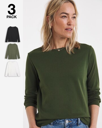 3 Pack Crew Neck Long Sleeve T-Shirts