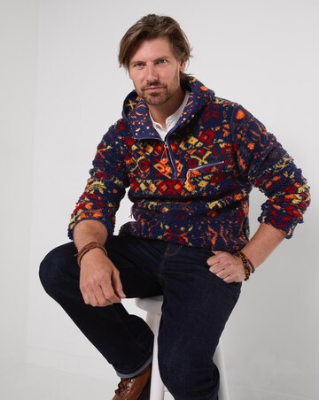 Joe Browns Perfect Pattern Borg Hoodie - Navy