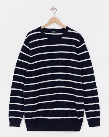 Textured Navy Stripe Knitted Jumper