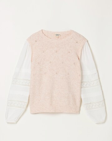Fatface Kaia Double Layer Knitted Tank with Broderie Sleeves