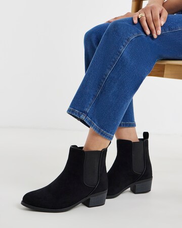 Kelani Block Heel Chelsea Ankle Boots - Wide Fit (E)