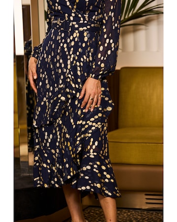 Sosandar Petite Metallic Spot Dress