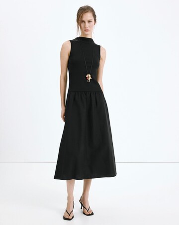 Mango Contrast-Bodice Dress