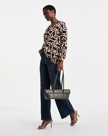 Aztec Print V-Neck Longline Top