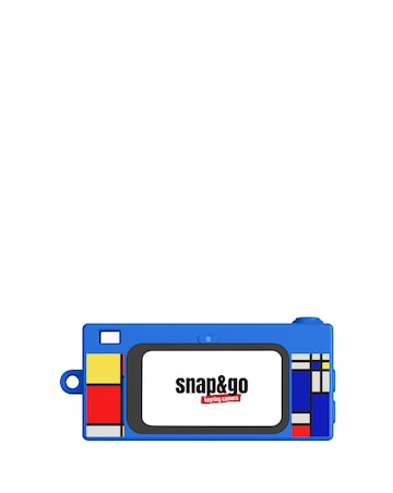 Praktica Snap& Go Mini Camera inc 8GB Micro SD Card & Phone Adapter Blue Print