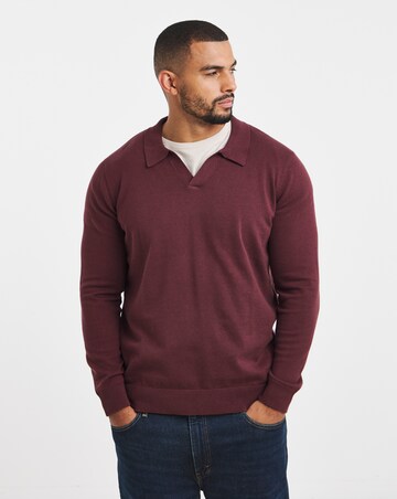 Long Sleeve Cotton Trophy Neck Polo