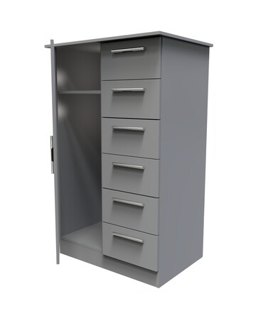 Eider Ready Assembled 1 Door 5 Drawer Kids Wardrobe - Kids