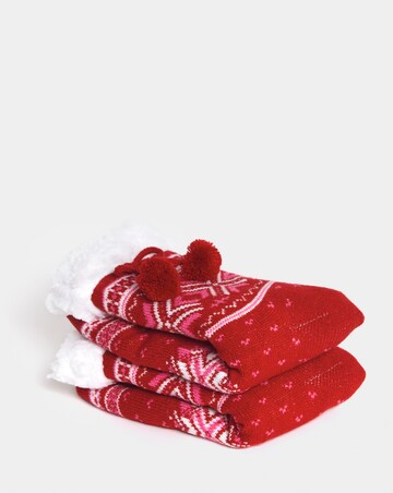 Pretty Secrets Fairisle Pom Pom Cosy Socks