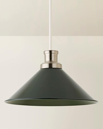 ValueLights Morgan Forest Taper Shade with Brushed Chrome Fitting