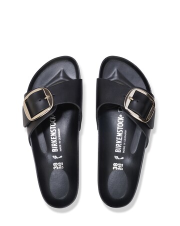 Birkenstock Madrid Black Oiled Leather Big Buckle Sandals - Standard Fit (D)