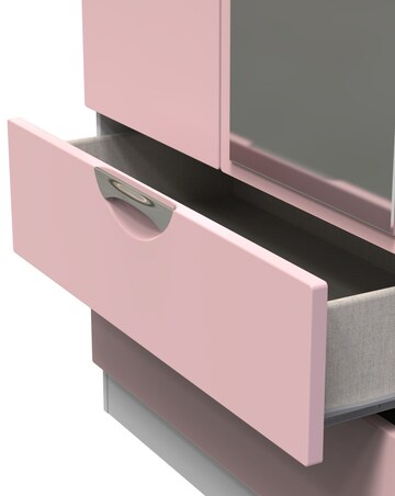 Haydn Ready Assembled 2 Door 2 Drawer Mirrored Wardrobe - Kids
