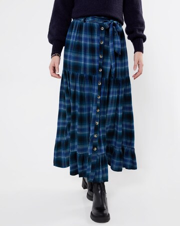 Joe Browns Button Down Plaid Maxi Skirt
