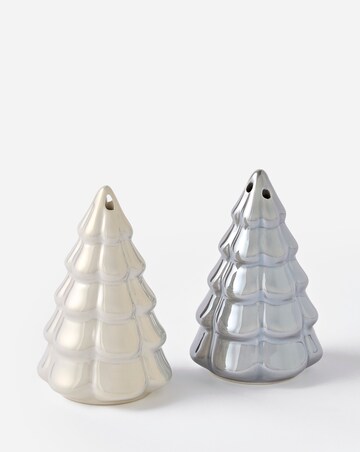 Set of 2 Iridescent Tree Ceramic Salt and Pepper Shakers