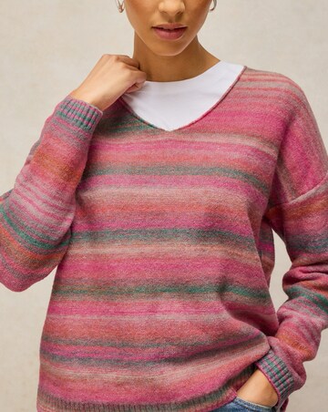 White Stuff Spacedye V-Neck Jumper