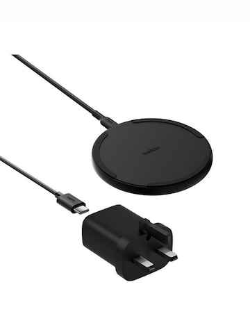Belkin BoostCharge 15W Qi Wireless Charging Pad with USB-C Cable & Adapter