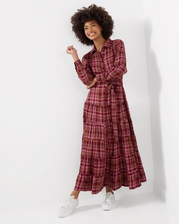 Joe Browns Petite Willow Check Button Through Maxi Dress