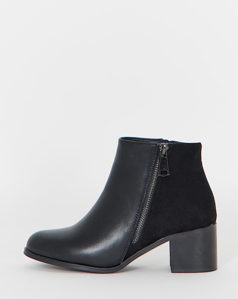 Cushion Walk Side Zip Heeled Shoe Boots - Extra Wide Fit (EEE)