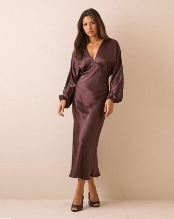 NOBODY'S CHILD ALLURA SATIN MIDI DRESS