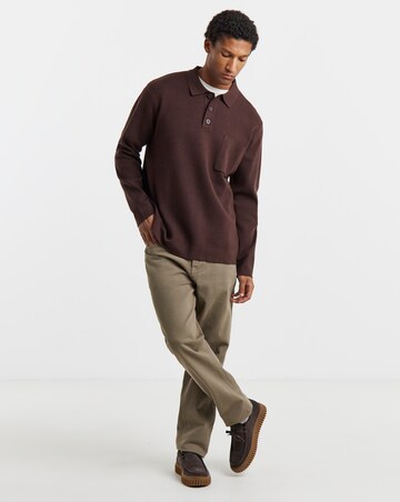 Slouch Knitted Long Sleeve Polo