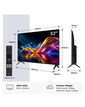 TCL 32V5D-UK 32in FHD QLED Smart Fire TV