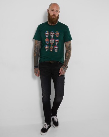 Joe Browns Dapper Skull T-Shirt - Dark Green