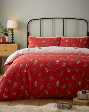 Catherine Lansfield Christmas Robins Duvet Cover Set