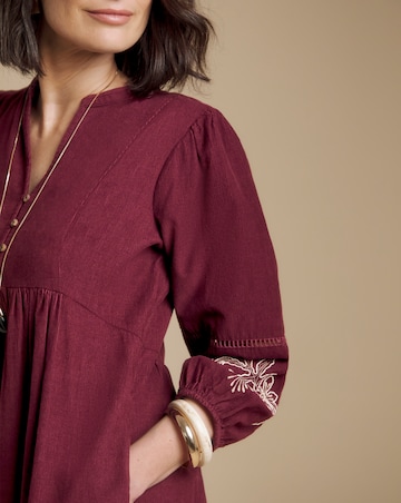 Julipa Embroidered Cord Midi Dress