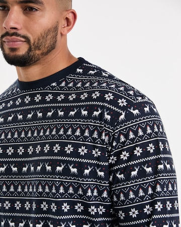 Jack & Jones Tristan Printed Lounge Set - Nav