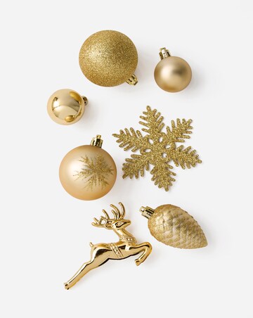 Gold Shatterproof Bauble Bumper Pack - Set of 40