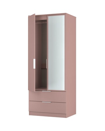 Humber Ready Assembled 2 Door 2 Drawer Mirrored Wardrobe - Kids