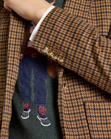 Joules Albury Check Jersey Blazer