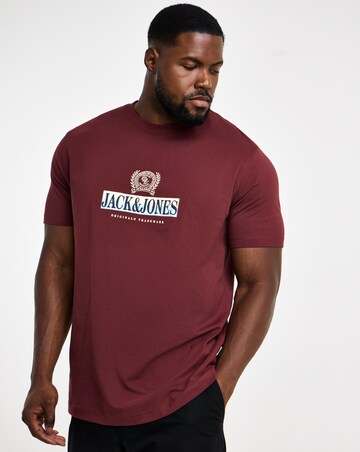 Jack & Jones Frederiksberg Graphic Box T-Shirt - Burgundy