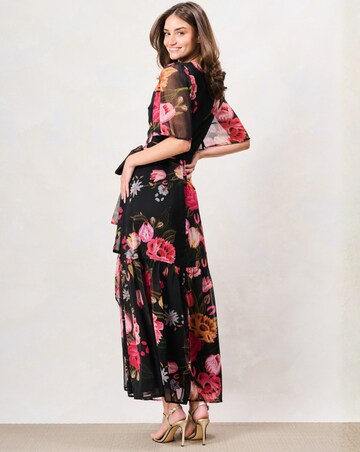 Hope & Ivy The Raven Wrap Dress
