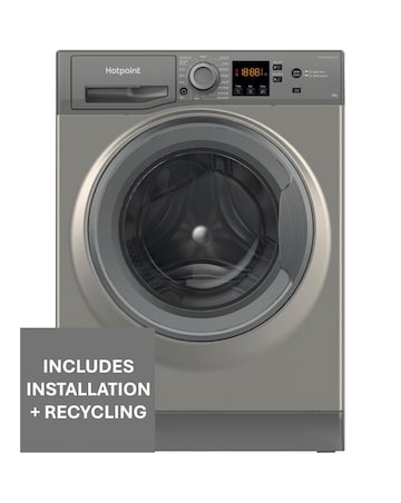 Hotpoint Anti-Stain NSWM 846 GG UK 8kg 1400rpm Washing Machine Graphite Install