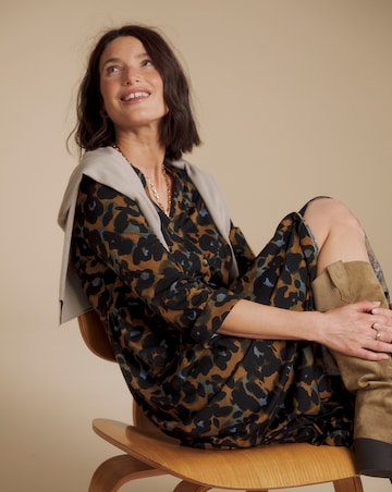 Julipa Printed Button Down Jersey Midi Dress