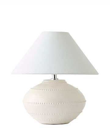 ValueLights Tibby Bobble Ceramic Table Lamp with Conical Shade