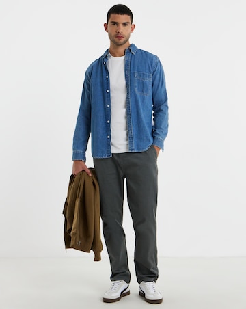 Herringbone Elasticated Waist Straight Fit Trouser