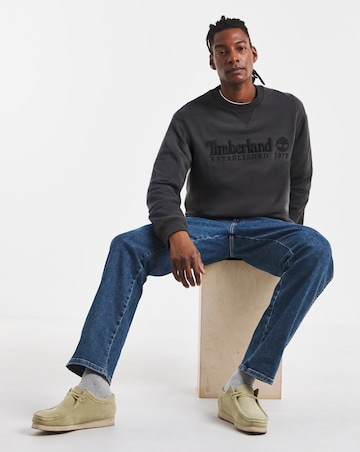 Timberland Established 1973 Embroidered Logo Crew Neck Sweatshirt - Black