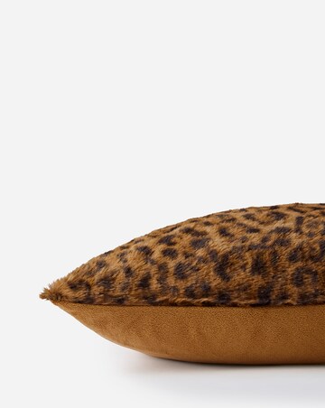 Leopard Print Faux Fur Cushion