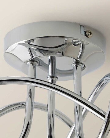 ValueLights Reyka 3 Way Cross Over Chrome Ceiling Light Swirl Glass