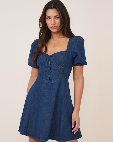 NOBODYS CHILD TULLA MINI DENIM DRESS