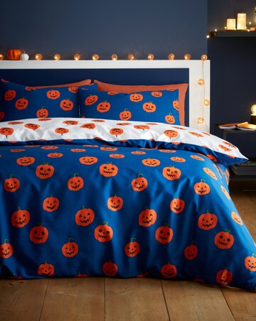 Catherine Lansfield Halloween Pumpkins Duvet Cover Set