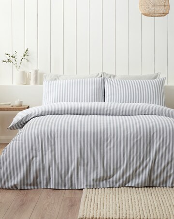 Catherine Lansfield Brushed Stripe Duvet Cover Set