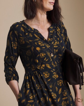 Julipa Button Detail Jersey Midi Dress