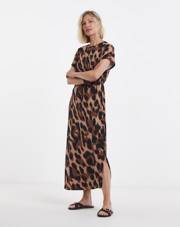 Great Value Tie Waist Midi T-Shirt Dress