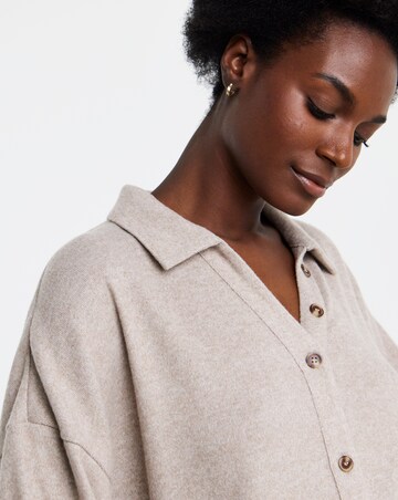 Figleaves Brushed Rib Button Up Lounge Set